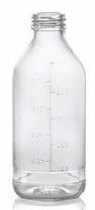 Afbeelding van 100 ml plasmafles, helder, type 1 geblazen glas