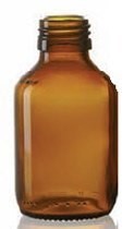 Afbeelding van 100 ml veral fles, amber, type 3 geblazen glas