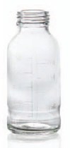 Afbeelding van 1000 ml plasmafles, helder, type 2 geblazen glas