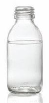 Afbeelding van 125 ml siroopfles, helder, type 3 geblazen glas