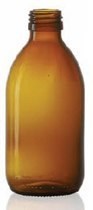 Afbeelding van 200 ml siroopfles, amber, type 3 geblazen glas
