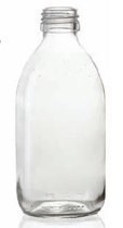 Afbeelding van 250 ml siroopfles, helder, type 3 geblazen glas
