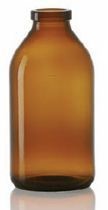 Afbeelding van 50 ml infuusflacon, amber, type 1 geblazen glas