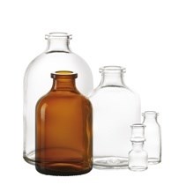 Afbeelding van 50 ml injectieflacon, amber, type 2 geblazen glas