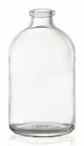 Afbeelding van 50 ml injectieflacon, helder, type 1 geblazen glas